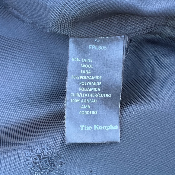 The Kooples Wool and Leather Straight Coat - Picture 4 of 7